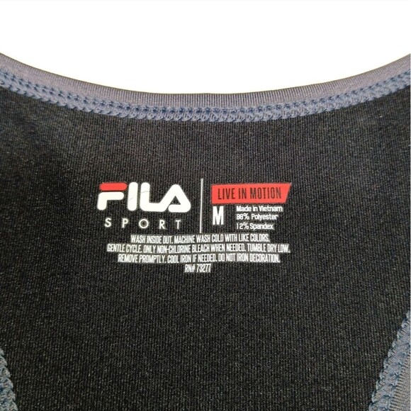 FILA Black Multicolor Women's Medium Racerback Tank Top Activewear Gym Workouts - Picture 9 of 10